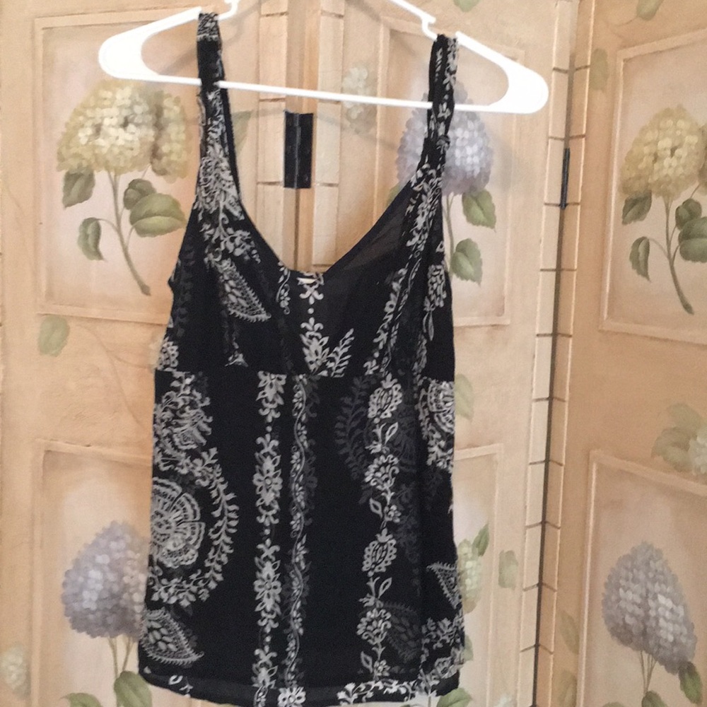 Silk lined with sheer overlay top